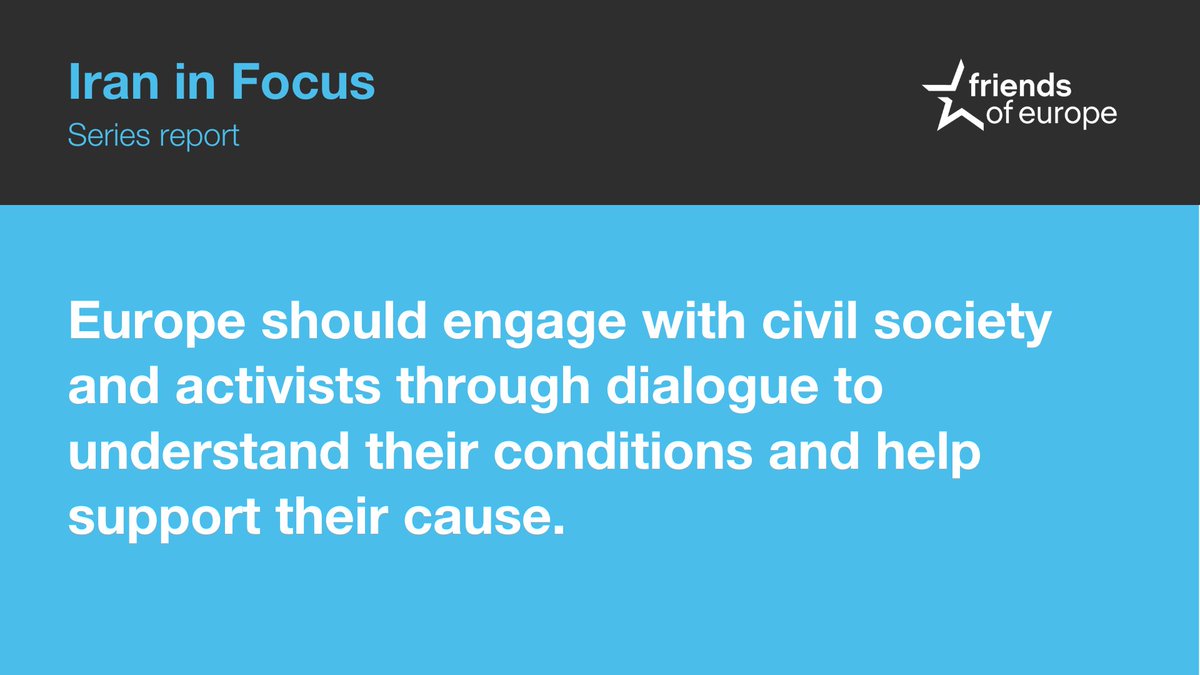 FriendsofEurope's tweet photo. 🖹We recently published our report #IranInFocus.
Written before the protests erupted, it allows us to understand the growth of the #women's movement in the region and why it is key to support the efforts of the Iranian civil society.
➡️Download it here: https://t.co/Ll0NaHc4Xi https://t.co/IdgQja02tW