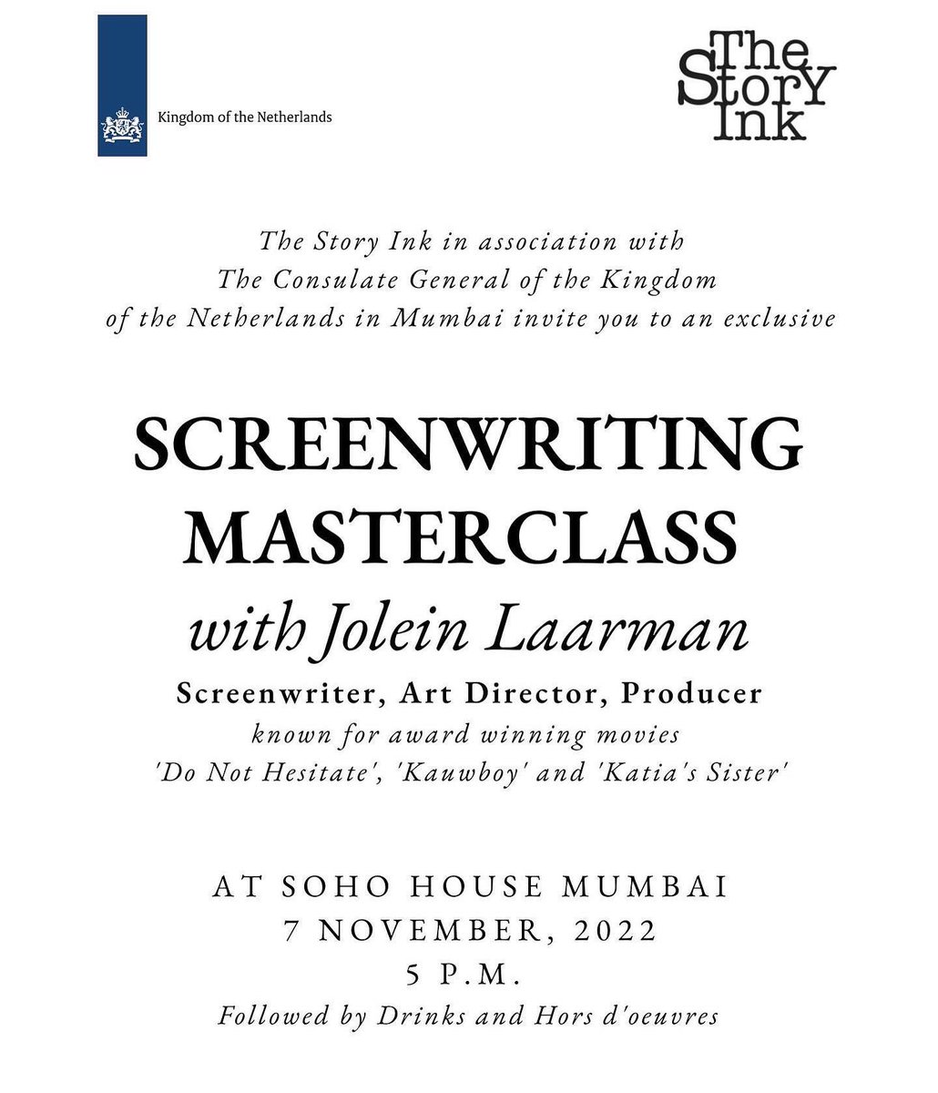 irocksid's tweet photo. In continuation of our commitment to writers and all things writing, Just wrapped #TheStoryInk’s first #ScreenWriting #Masterclass with award winning #DutchWriter #JolienLaarman sponsored by @NLinMumbai at #SohoHouseMumbai @thestoryink https://t.co/jBSUeUSBzd
