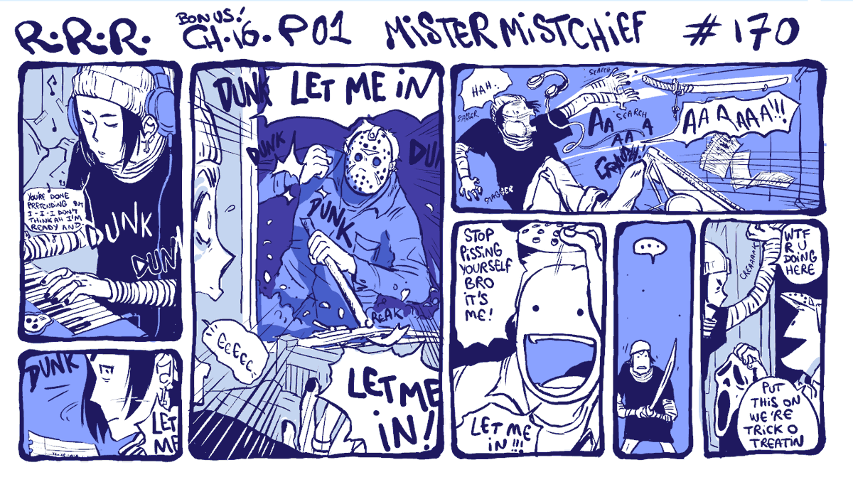 ch16 !!! it's a bonus chapter this one hehehe.... only I can declare when halloween is over in #rodneyrrodney
(all previous strips neatly arranged in moments, featured on my pinned tweet )