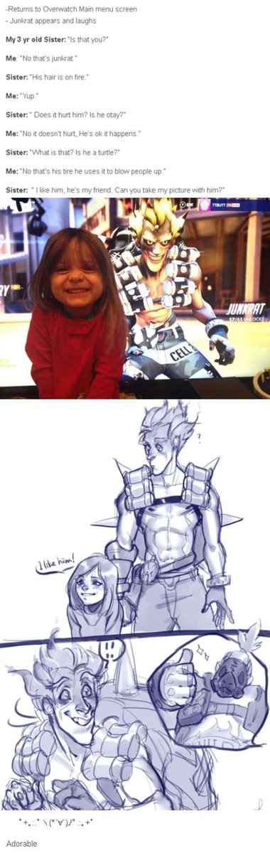 itsjusttrevor_'s tweet photo. I'm not crying! You're crying! 😭😭❤️❤️

(Friend sent this in the discord chat idk who's the maker)
#Junkrat #RIPTire #Overwatch2 https://t.co/TpoHCQ7ofm