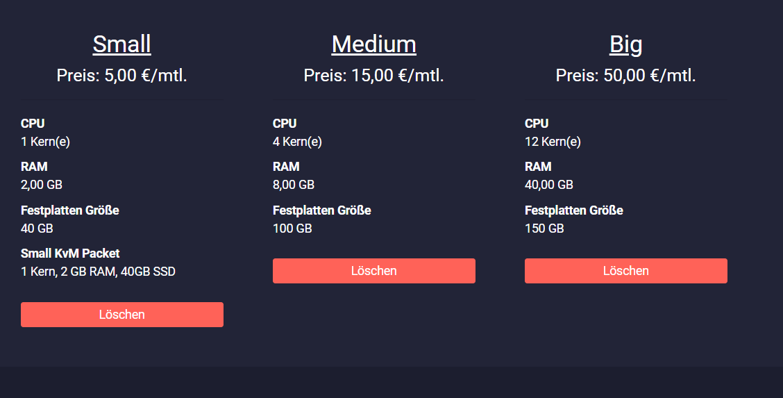 Hiermit darf ich unsere ersten Pakete vorstellen. Schreibt gerne andere Preisvorschläge rein ;)