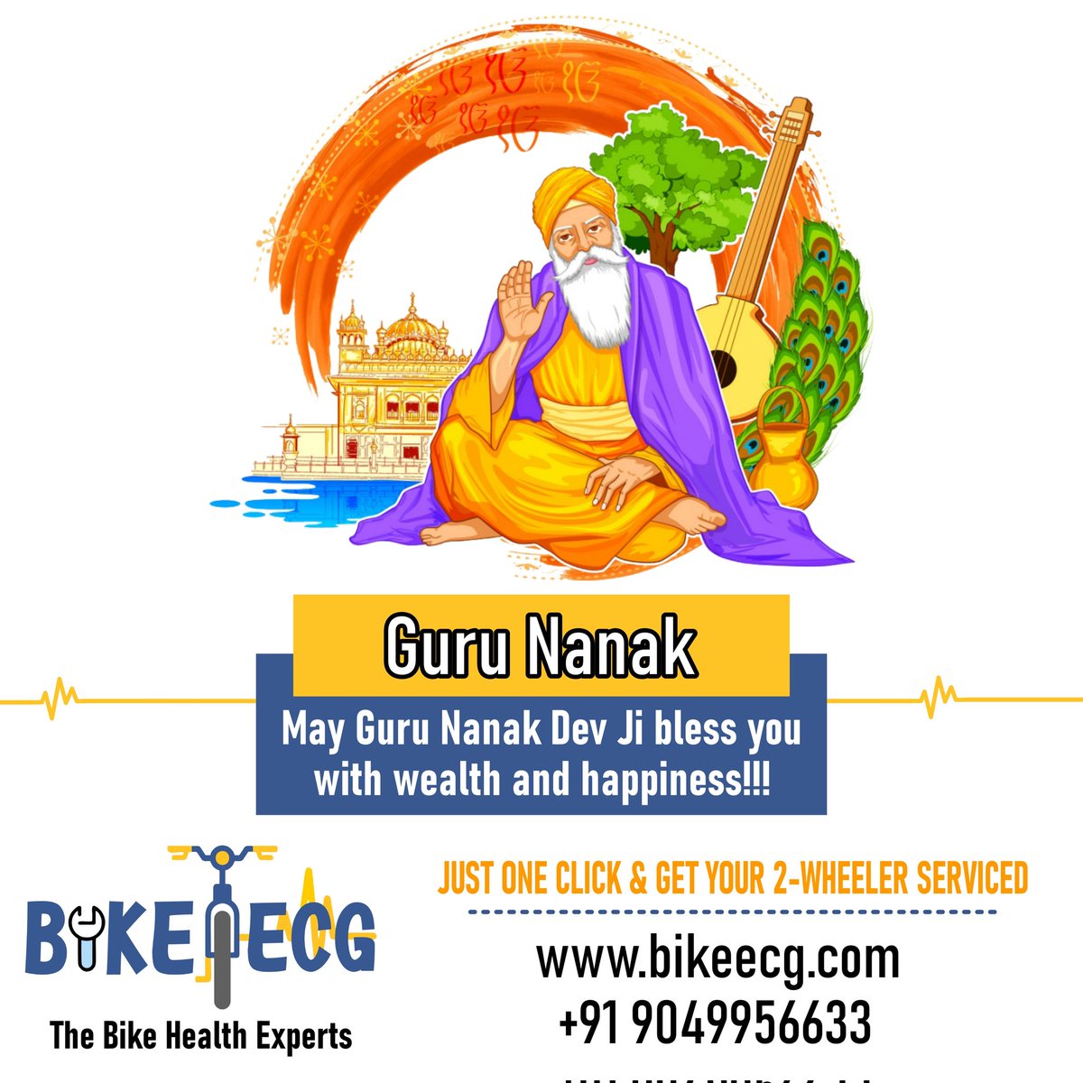Greasemonkeyind's tweet photo. Waheguru ji ka khalsa, Waheguru ji ki fateh. Wishing you a very happy Guru Nanak Jayanti!
#gurunanakjayanti #gurunanakdevji #gurunanaksahib #bikeecg #the_bike_health_experts #oncallservice #bikerepair #onlinebikeservicing #nagpur #pune #raipur https://t.co/2n36uzsKaY