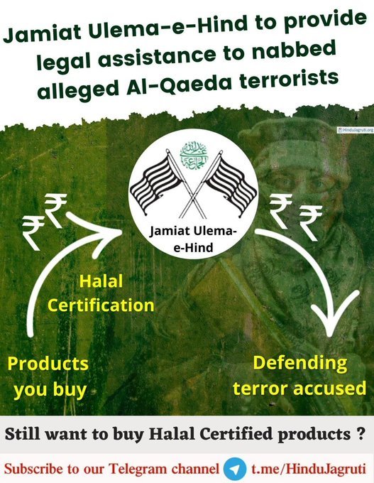 #Ban_HalalShow_AtMumbai 

🚩 Halal certification is a threat to the economy!!

🚩 Let's get all the Hindus united and try to get the event in Mumbai canceled!!