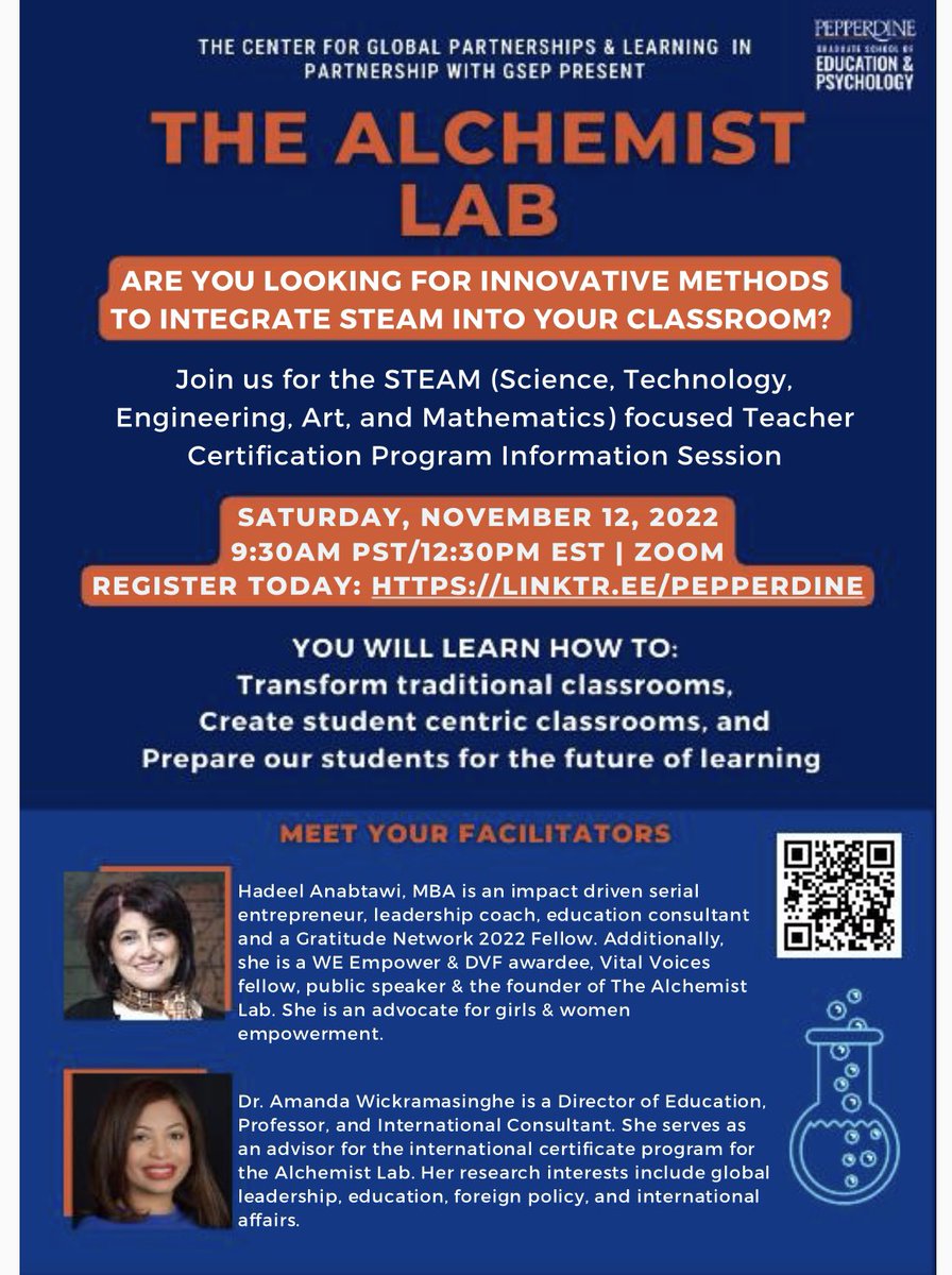 The Alchemist Lab (@alchemist_lab) on Twitter photo Join us Saturday 12th at 9:30 AM PST to know more about The Alchemist Lab teacher certificate <a href="/pepperdine/">Pepperdine University</a> registration at linktr.ee/pepperdine Join us Saturday 12th at 9:30 AM PST to know more about The Alchemist Lab teacher certificate <a href="/pepperdine/">Pepperdine University</a> registration at linktr.ee/pepperdine