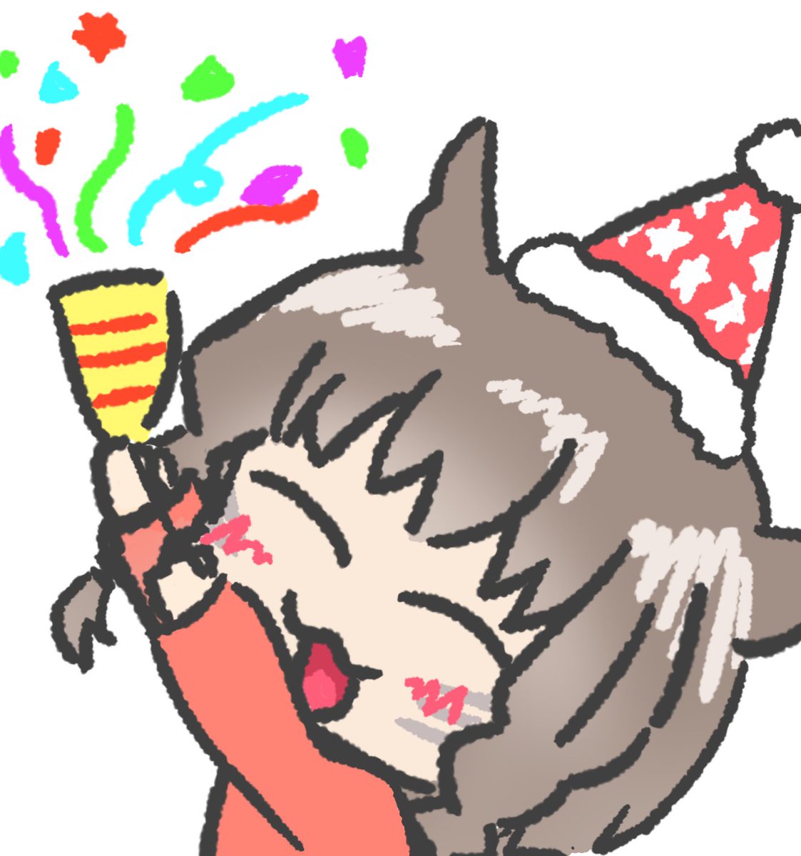 party hat 1girl solo hat party popper animal ears closed eyes  illustration images