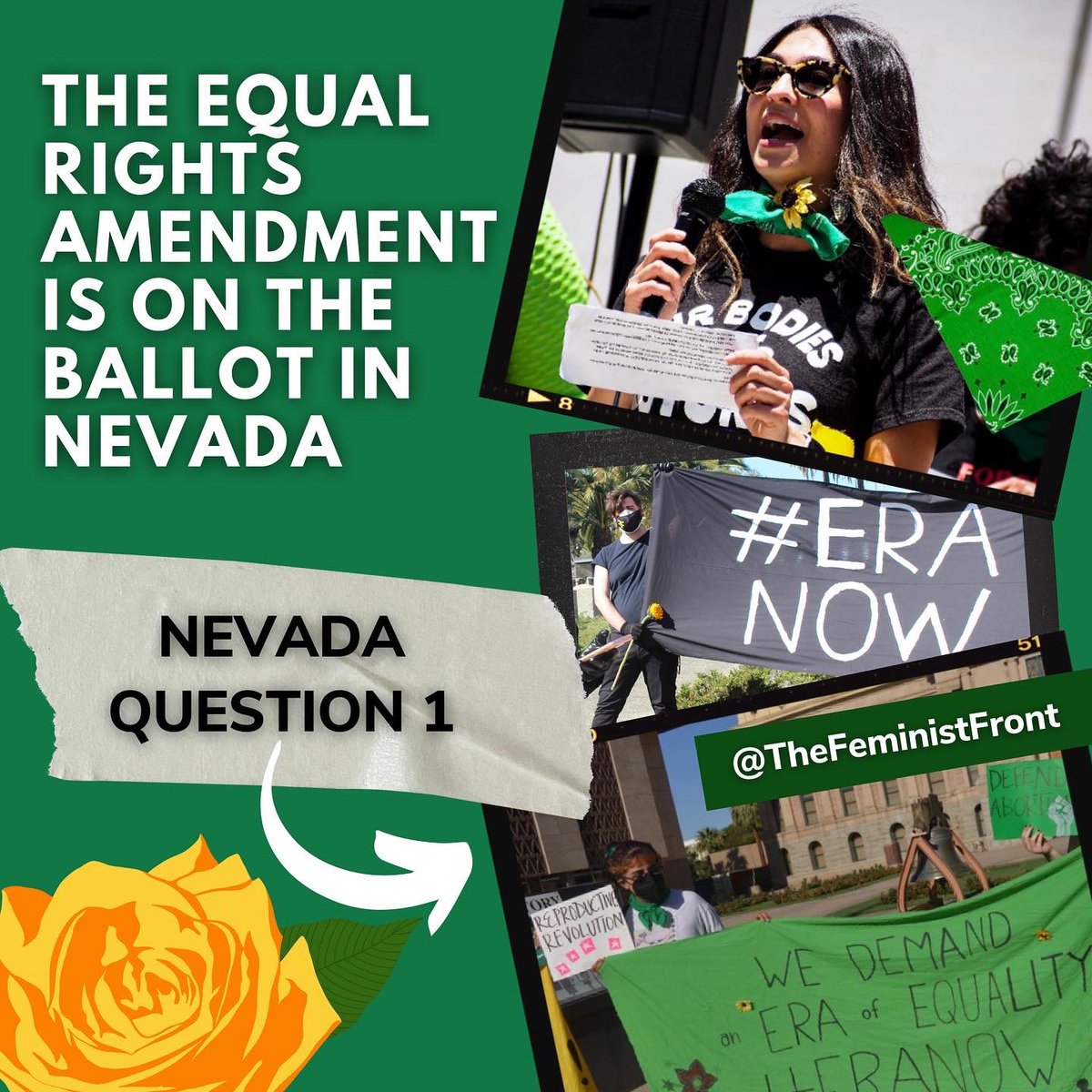 FemGen's tweet photo. The Equal Rights Amendment is on the ballot in Nevada this election. We need #ERANow 🌻🗳

1/3 https://t.co/L0upxV6Og4