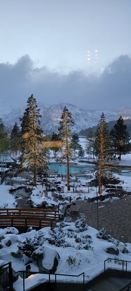 It looks like a postcard outside this evening! #SquawCreek #LakeTahoe #SierraNevada #tahoesnow #OlympicValley