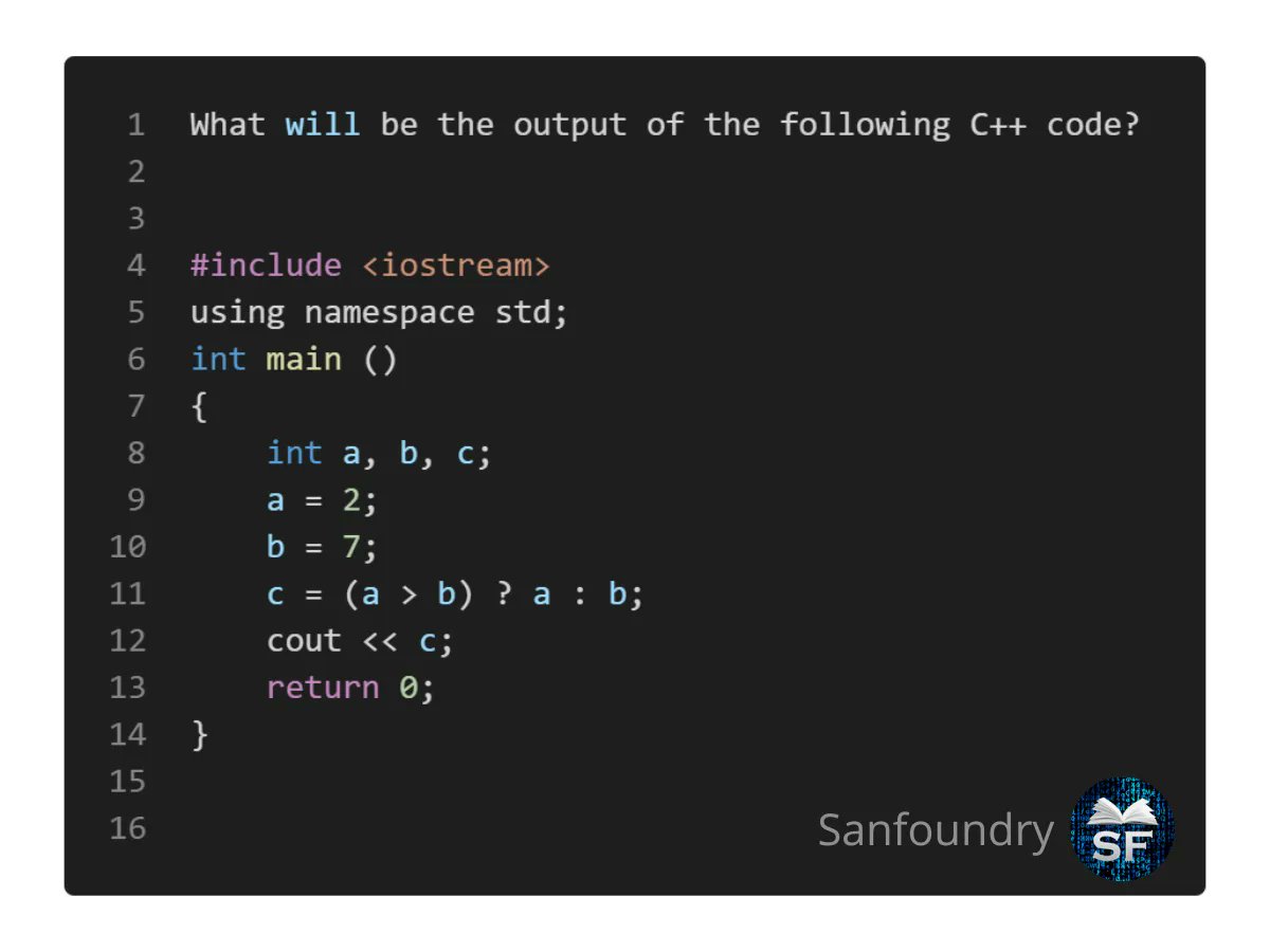 sanfoundry's tweet image. C++ Interview Questions | Sanfoundry
#cpp #cplusplus #cplusplusprogramming #cpluspluscode #programming #quiz #faq #interviewquestions #codingisfun #programmerlife #question #programs #learning #sanfoundry