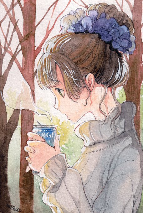 本当?本当にTwitterのTL復活したんですか?!うれしー!透明水彩で女の子と猫を描いています最近は畏れ多くもアナログの化物と神様の威名をいただきました。人になりたい #ツイッターTL復活祭 