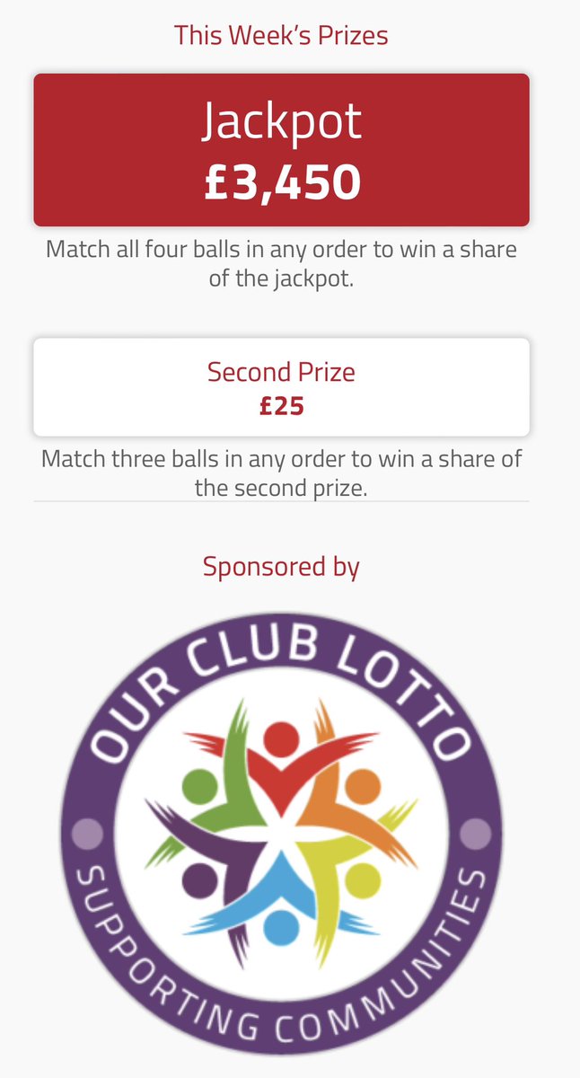 Our Klondyke Gold Lottery jackpot is still up for grabs this week. 
Enter before 12pm Wednesday and simply choose 4 numbers for £1 to give yourself a chance of winning it ⚫️🔴⚪️

ourclublotto.co.uk/play/dowlaisrf…