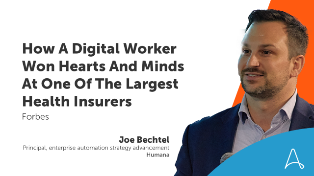 saikrish46's tweet photo. Joe Bechtel is transforming work at Humana with intelligent automation. In this @Forbes article learn about @Humana's #automation journey, &amp; how 'Allie' the intelligent assistant is alleviating the documentation burden faced by the company’s clinicians. https://t.co/Y6TscrSw2P https://t.co/xA7iHiuFT3