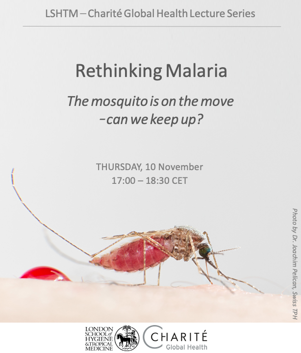 Join us on Thursday to discuss new approaches to #malaria control!

<a href="/Fredros_Inc/">Fredros Okumu</a>
Shunmay Yeung <a href="/LSHTM_malaria/">LSHTM_malaria</a> 
Steffen Borrmann <a href="/caideraproject/">CAIDERA - DAAD Global Health Centre</a> 
Moderator: Tania Vorwerk <a href="/BMZ_Bund/">Bundesentwicklungsministerium</a> 

🗓️Nov 10, 17h CET 
👉bit.ly/RethinkMalaria

<a href="/LSHTM/">London School of Hygiene & Tropical Medicine</a> <a href="/ChariteBerlin/">Charité - Universitätsmedizin Berlin</a> <a href="/gatesfoundation/">Gates Foundation</a>
#globalhealth