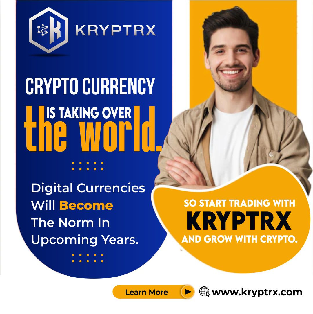 KryptrxExchange's tweet photo. Crypto currency is taking Over the world. 
Digital currencies will become the norm in upcoming years.
So start Trading with Kryptrx and grow with #Crypto.

#kryptrx #exchange #blockchain #bitcoin #BTC https://t.co/QdFfWvS1IJ
