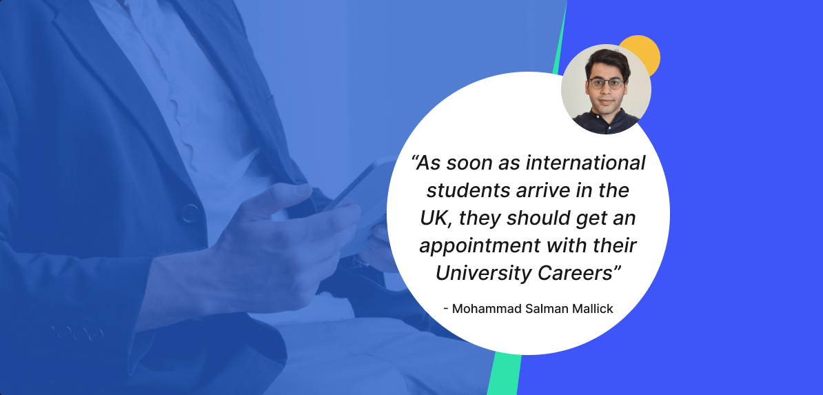StudentCircus's tweet photo. "As soon as #InternationalStudents arrive in the UK, they should get an appointment with their career advisors," says Mohammad Salman Mallick, a UK graduate who secured a Full-time Role at FTI Consulting. Read more here - https://t.co/4wK1xPlA3K https://t.co/2WyRqrol0b
