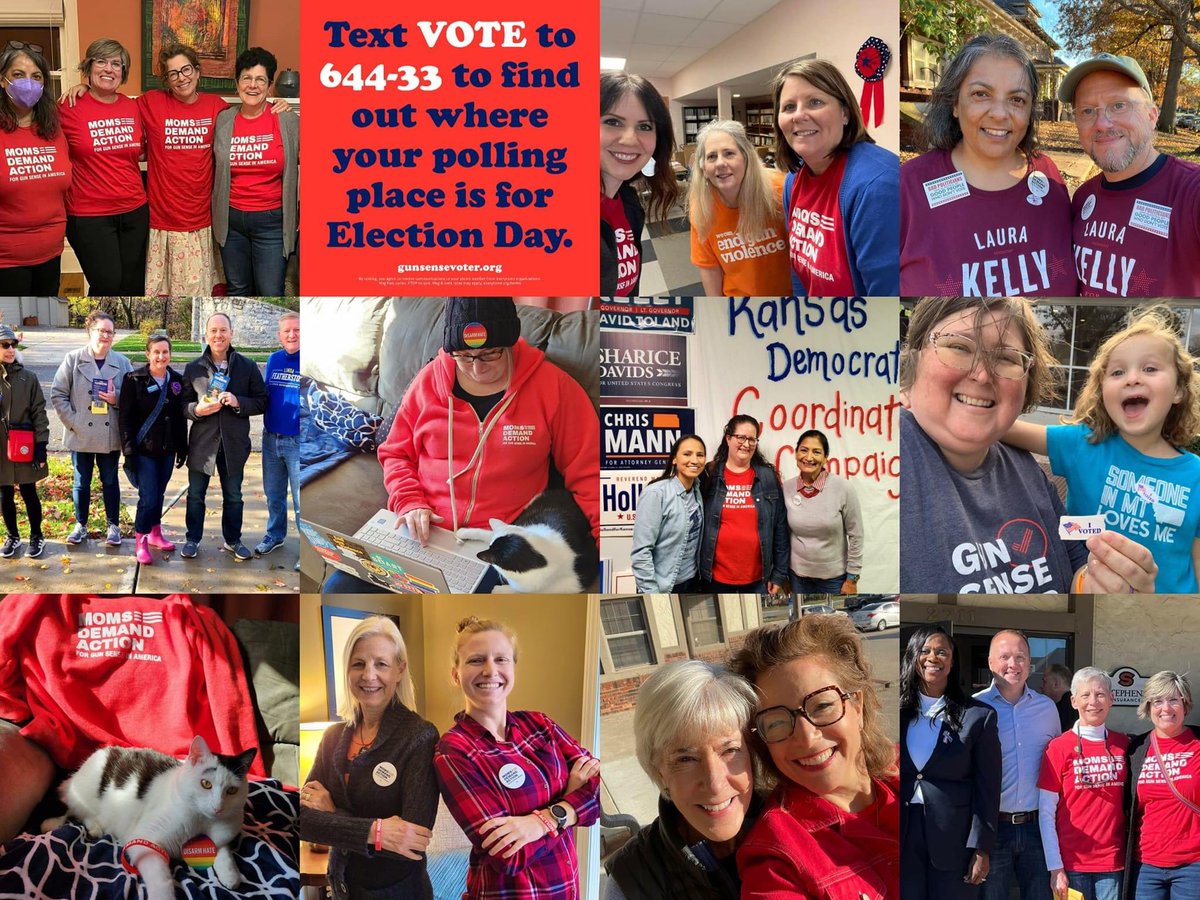¡Las voluntarias de @MomsDemand me inspiran tanto! En Kansas y en todo el país, han hecho llamadas y caminado de casa en casa para elegir a candidatos que realmente nos representen. 🌻❤️ ➡️ Manda la palabra VOTE al 644-33 para saber donde votar. ¡Tu voto es tu voz! 💪