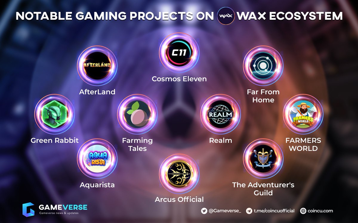 Gameverse_'s tweet image. 🔥NOTABLE GAMING PROJECTS ON WAX ECOSYSTEM🔥

@WAX_io is a purpose-built blockchain and protocol token designed to make e-commerce transactions faster, easier, and safer.

Let&apos;s see gaming projects on it here and comment the project that you love 👇

#GameFi #WAX