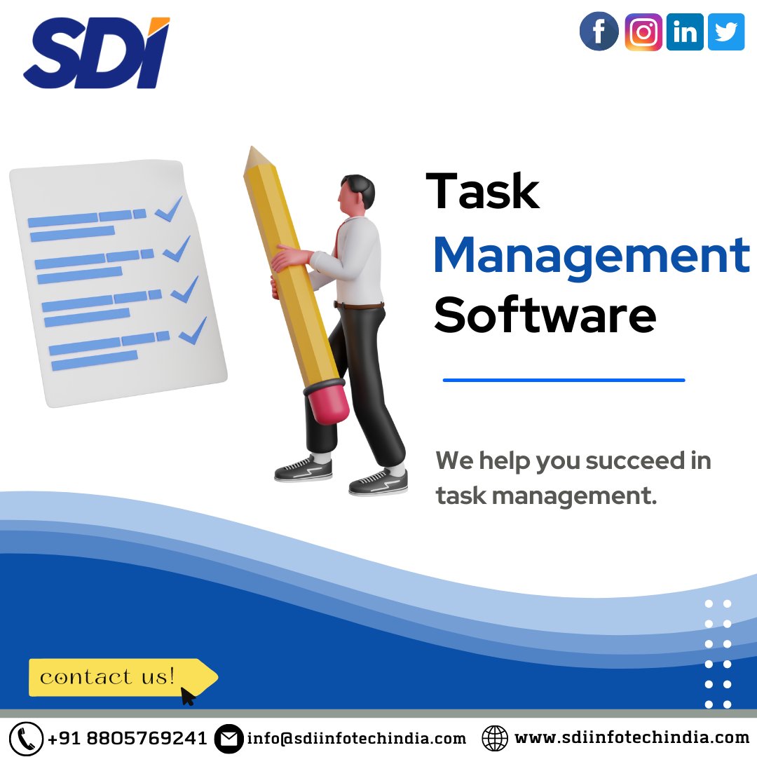 InfotechSdi's tweet image. Our task management services help to support daily, weekly or monthly tasks that you would like to make happen.

Contact Us For More Details!
🌐visit us: sdiinfotechindia.com

#taskmanagement #tasksmanagement #taskmanagementapp #taskmanagementsoftware #teamtaskmanagement