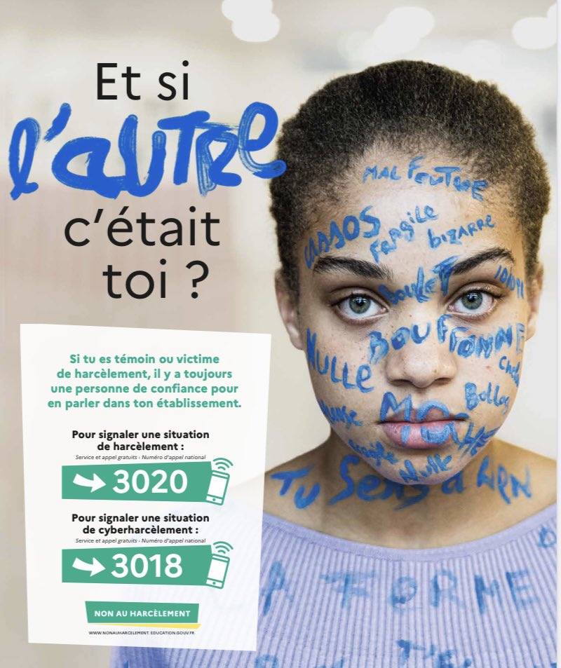 Merlin_Mikl's tweet image. Et si l’autre, c’était toi?…
🗓️ Jeudi 10 novembre: journée nationale de lutte contre le harcèlement, mais c’est désormais chaque jour que nous gagnions contre ce fléau grâce à #pHARe, et la mobilisation de tous. 💪🏼👏@ac_normandie