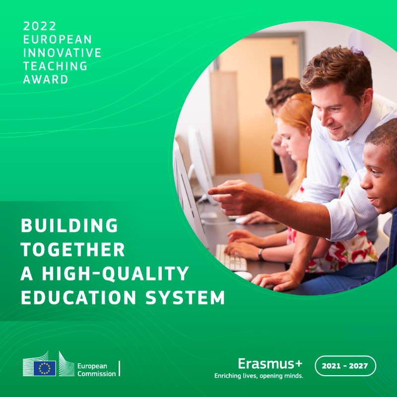 EUErasmusPlus's tweet photo. What is considered a high-quality education system❓

One that helps people develop their skills &amp; competences. 🚀 

👉Check out all of the incredible #EITA2022 winning projects that are changing the way we think about education!