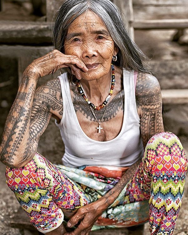 Maria Whang Od Oggay, popularly known as Apo Whang Od. At age 103, she is the oldest tattoo artist from the Northern Mountain in the Philippines #WomensArt