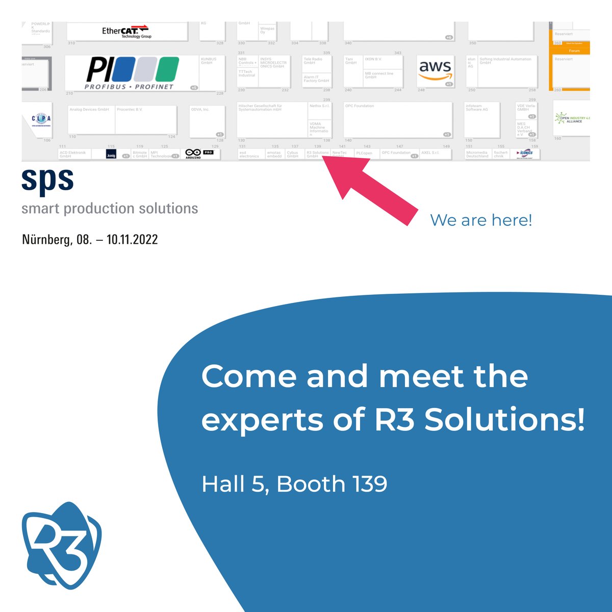 R3Coms's tweet photo. SPS Nuremberg starts today. Meet us in hall 5 at booth 139. Our experts will help you find the perfect solution for your plant. EchoRing is a reliable solution for using reliable wireless technology in industrial environments. 
#wirelesscommunication #SPS2022 #r3solutions https://t.co/YKxFAy20F2