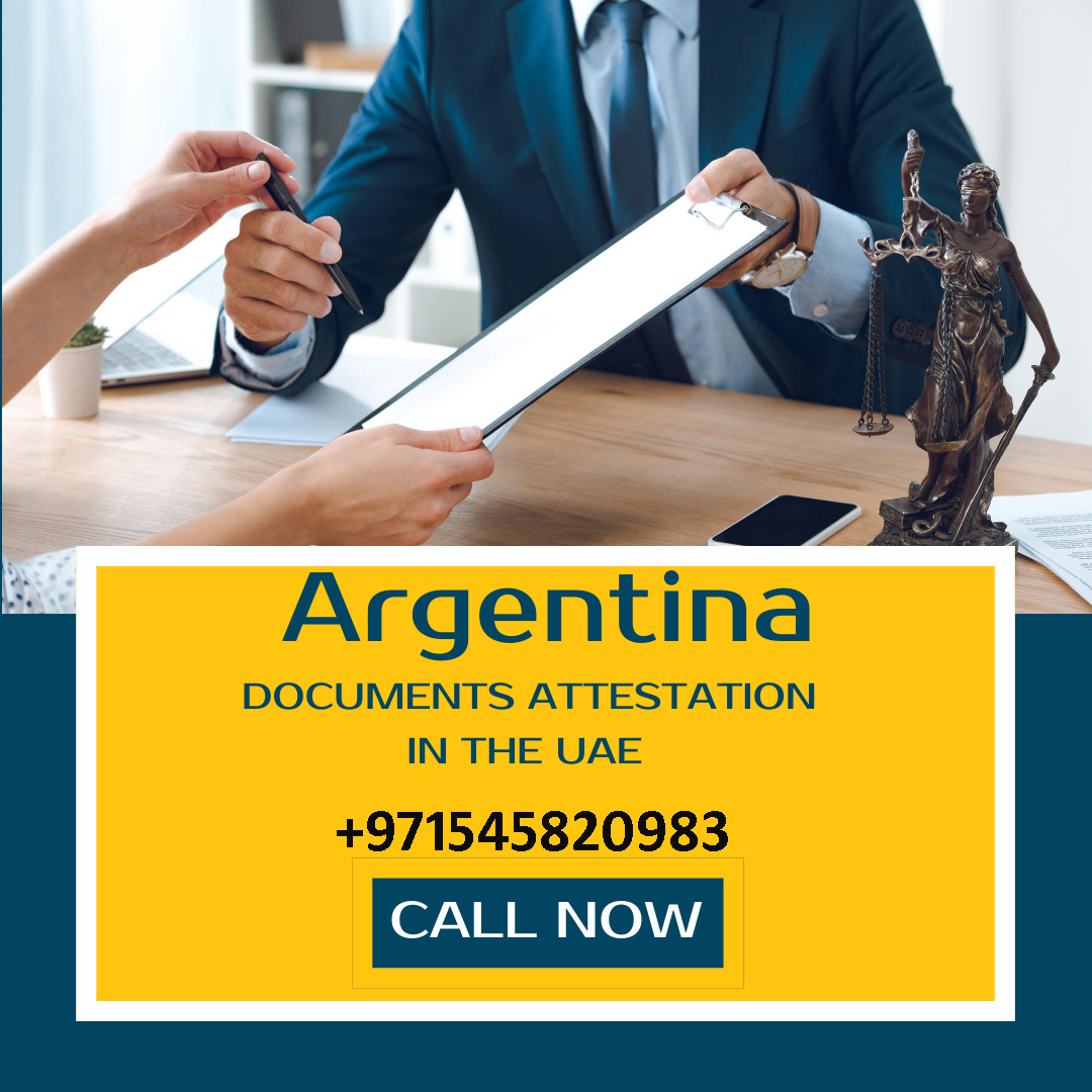 Attestation of Argentinian documents/certificates in UAE

Are you in need of attestation services for your Argentinian educational documents? We provide complete attestation services for Argentinian educational documents(degree, diploma, etc), Marriage and birth certificates etc.