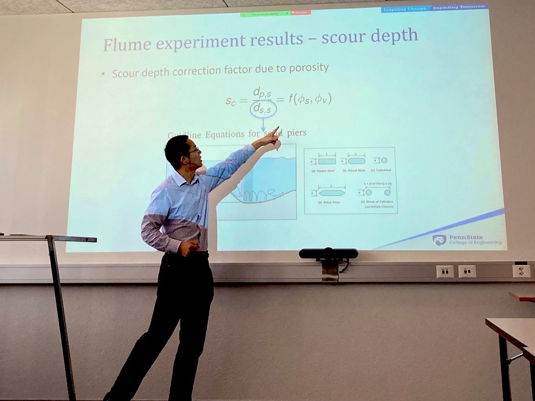 Thank you Professor @Xiaofeng_Liu19 for a great presentation on #ecohydraulics modeling for river restoration! Simulations of fish behavior in #fishladders were like magic!