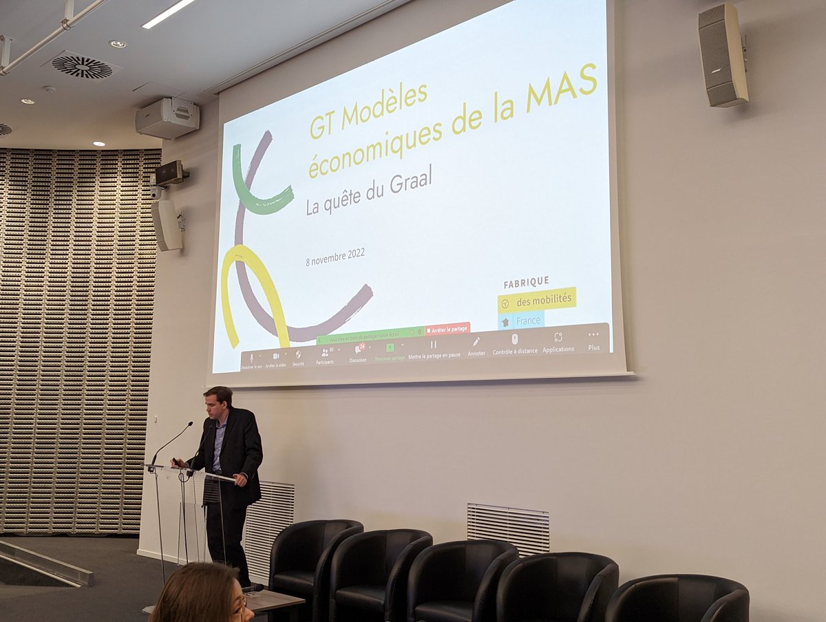 Et on enchaine avec une restitution des travaux du GT modèles économiques du #maas avec <a href="/ghislaindelabie/">Ghislain Delabie</a> 💸