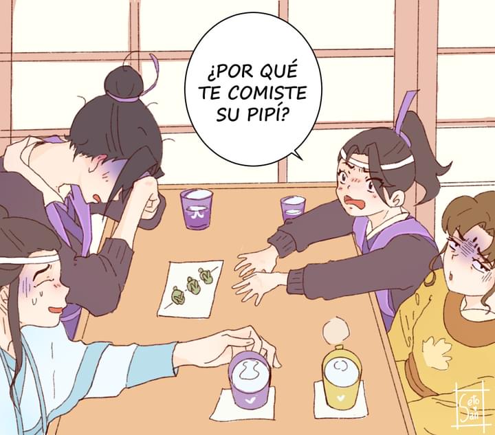 LethFlores06's tweet photo. "HE EATS HIS PIPI!😨", The young lover has a "what am I doing here?" face, apart from the fact that it seems that he did understand and is younger than jingyi😆😆 #xicheng #jinling #jingyi #Lanxichen #mdzsfanart #TheUntamed #modaozushi #mdzs #weiying #lanzhan https://t.co/Mhl8L9eNIb
