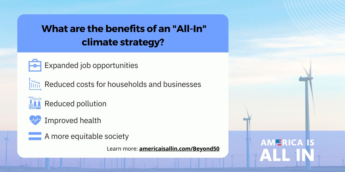 At #COP27, @AmericaIsAllIn unveiled #Beyond50, a new report showing how the U.S. could deliver on its emissions reduction goals – regardless of midterm outcomes. Learn more about how local action can build innovative partnership to reach our targets: AmericaIsAllIn.com/Beyond50
