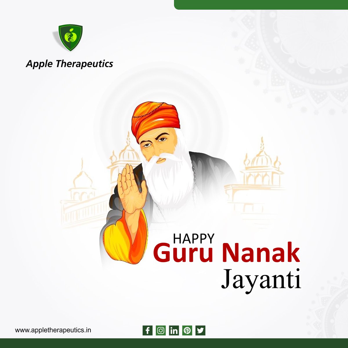 AppleThera's tweet photo. May the teachings of Guru Nanak Ji reflect goodness and compassion in you and bestow upon you the glow of prosperity and happiness🙏🏻

#applethera #GuruNanakJayanti #gurunanak  #gurunanakjayanti #GuruNanakDevji  #Gurupurab #GuruNanakPrakashParv https://t.co/EgoXsj0tOM