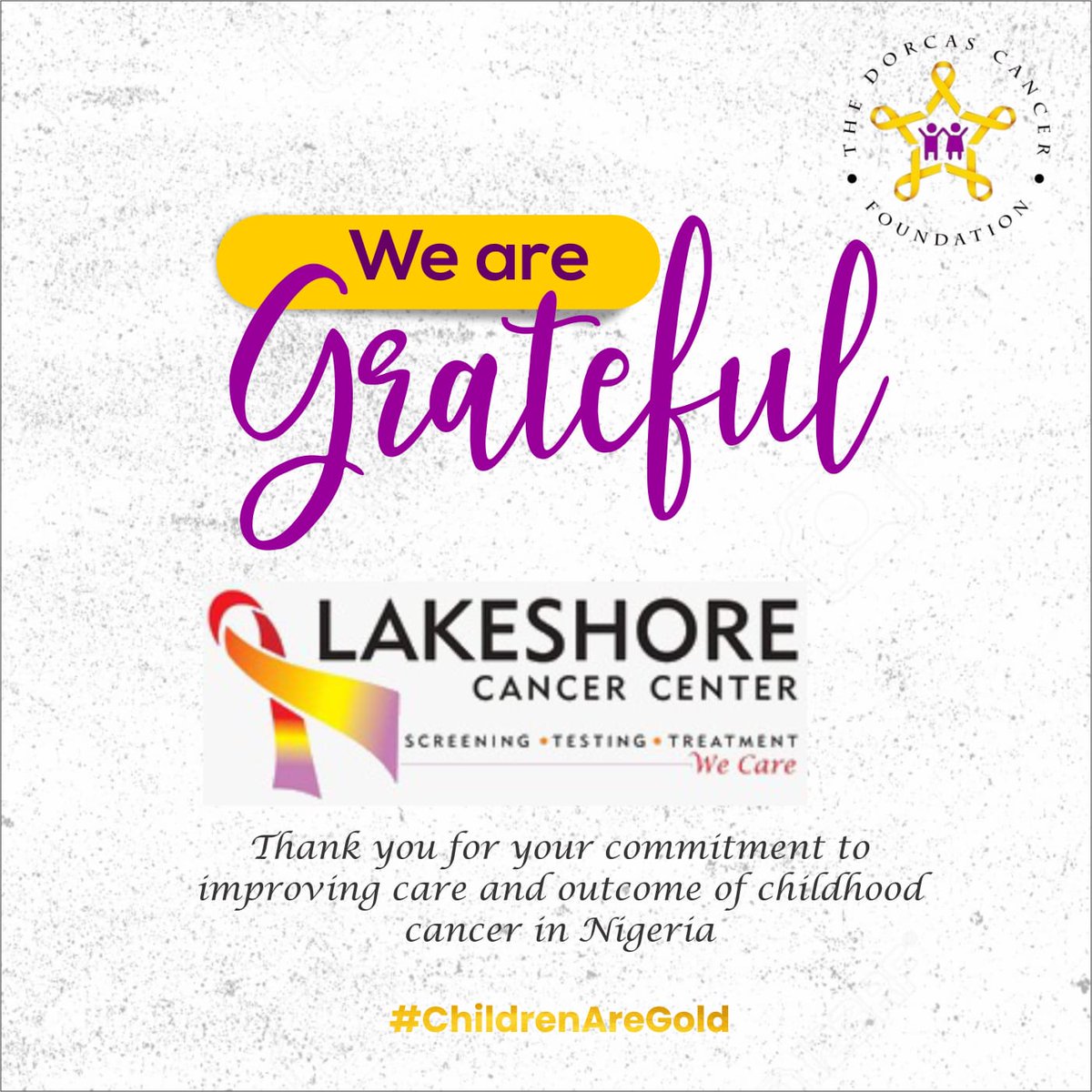 The Dorcas Cancer Foundation (@dorcascancer) on Twitter photo Thank you <a href="/LakeshoreCancer/">Lakeshore Cancer Center</a>
On behalf of the children, we say thank you for your support and donation.
Thank you
#ChildrenareGold #lakeshorecancercenter
#thedorcascancerfoundation #childhoodcancernigeria #goldseptember #cancerclinic #cancerdoctor #pediatriccancer Thank you <a href="/LakeshoreCancer/">Lakeshore Cancer Center</a>
On behalf of the children, we say thank you for your support and donation.
Thank you
#ChildrenareGold #lakeshorecancercenter
#thedorcascancerfoundation #childhoodcancernigeria #goldseptember #cancerclinic #cancerdoctor #pediatriccancer