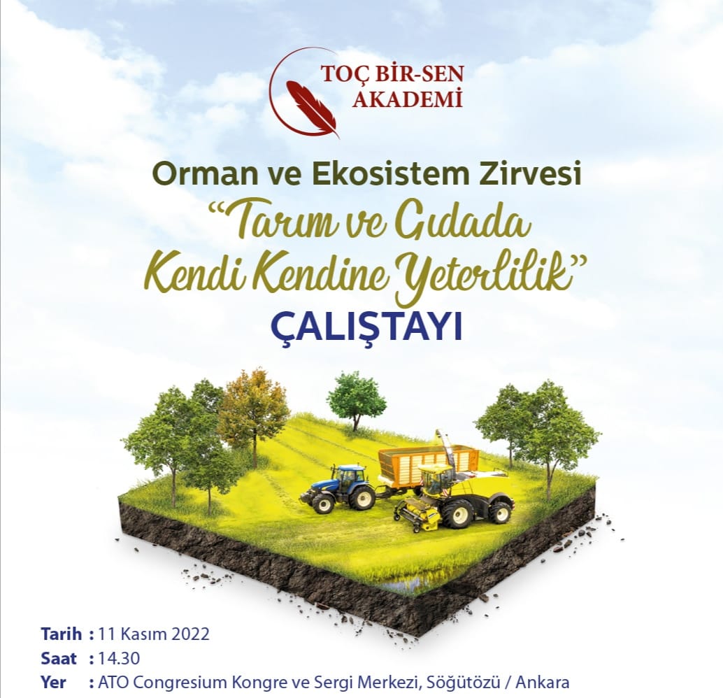 huseyinozturk_1's tweet photo. Orman ve Ekosistem Zirvesi kapsamında düzenleyeceğimiz “Tarım ve Gıdada Kendi Kendine Yeterlilik” Çalıştayımıza sizleri de bekliyoruz.

🗓️ 11 Kasım 2022

🕝 14.30

📍  ATO Congresium / Orman Salonu https://t.co/mitMVgJSXp