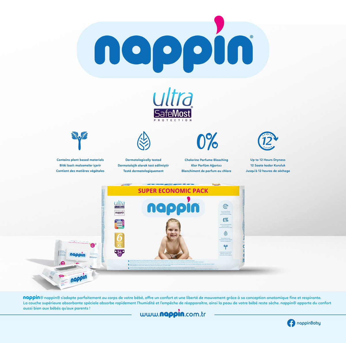 nappiaCare's tweet photo. nappin® Baby Diapers..
#nappin #baby #diaper #babydiaper #bebekbezi #sızdırmazbebekbezi #leakproof #dryness #esnek #tamkoruma #rahat #flexible #protection #comfortable #hygienic #hijyenikbebekbezi #hygienicbabydiaper #nappinbabydiaper #ultraemici #anatomik #absorbent #anatomic https://t.co/7qJfdxTFBg