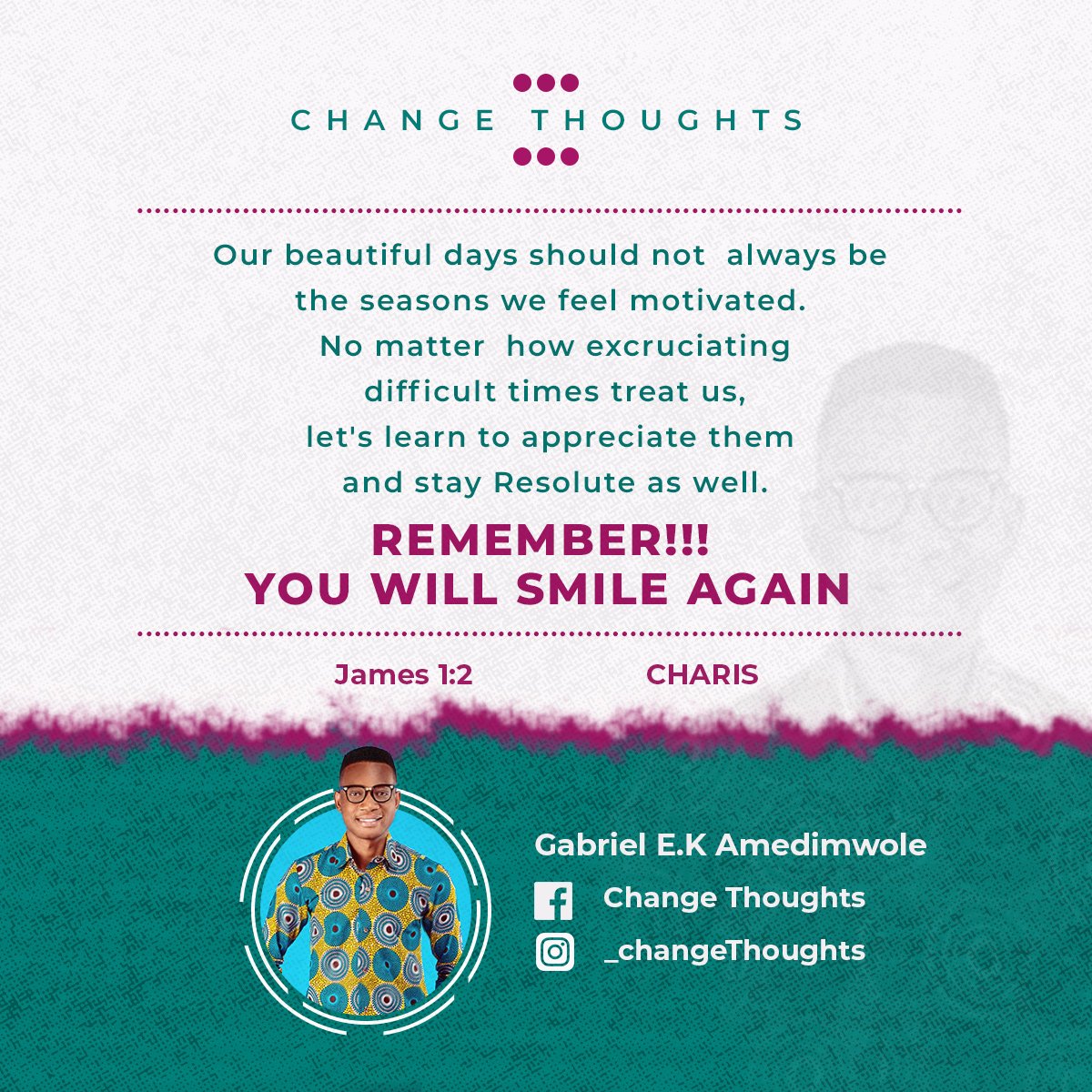 Ghabie_Woles's tweet photo. You will Smile again!!!
It's about time!!
#ChangeThoughts https://t.co/YMCIVXUzo6