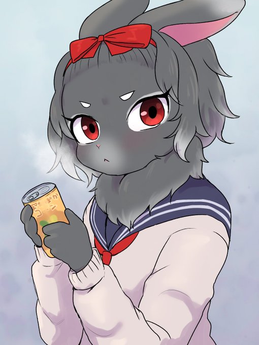 生意気デコ出し冬毛うさケモ後輩!? 