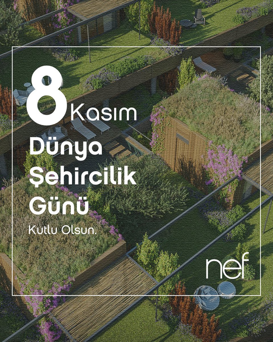 Nef_Style's tweet photo. Bugün tasarladığımız nefes alan şehirler, gelecek nesillere bırakacağımız değerli bir mirastır. 8 Kasım Dünya Şehircilik Günü kutlu olsun.
#Nef #NefStyle #DünyaŞehircilikGünü https://t.co/CQK3BVIIYV