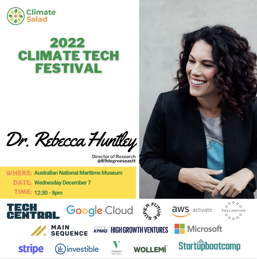 climatesalad's tweet photo. Dr Rebecca Huntley @RebeccaHuntley2 will be speaking at the 2022 Climate Tech Festival! She is a researcher with much of her work focusing on climate change &amp;  environment. Tickets selling fast https://t.co/Srm8Yabjj6
#ClimateTechFestival2022 #ClimateAction #ClimateTechStartup https://t.co/vX35DtDF3p