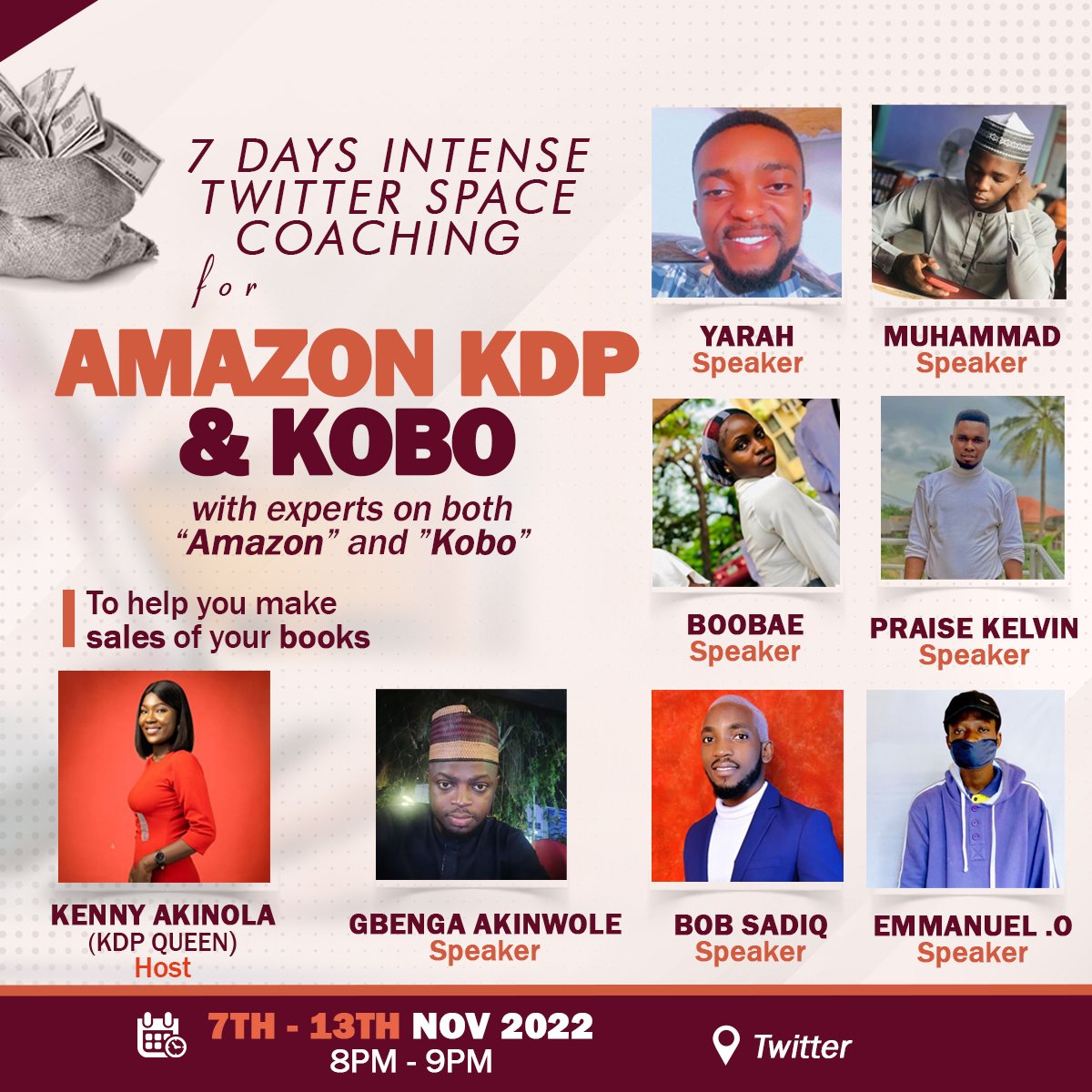 Kennyakinola7's tweet photo. Wow 😲, over 5k people listened to this space 🚀... 

Today's going to be more 🔥 with @Bubee_01

I call her the summary Queen as she has made over $2k both on Amazon and Kobo publishing majorly Summaries.

How's bubee doing it? Find out in today space
Don't miss it for anything https://t.co/iLT0OmPTs7