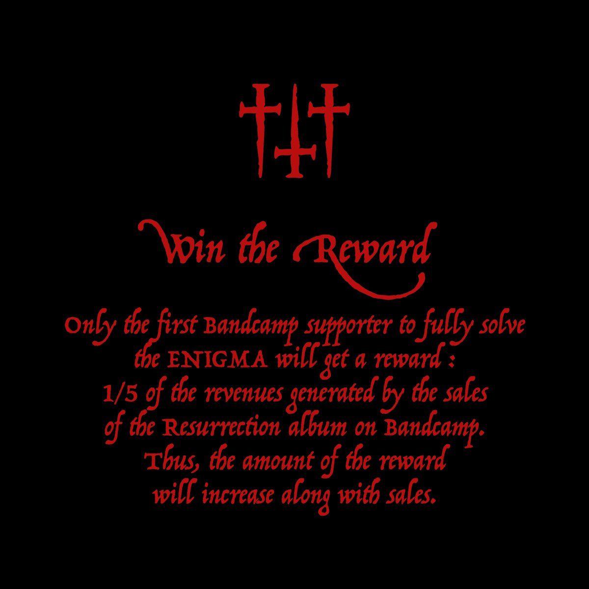 ✝️✝️✝️
WIN THE REWARD

#ENIGMA 
#TreasureHunt 
#Mystery
11/11/22 

seysmic.bandcamp.com/album/resurrec…