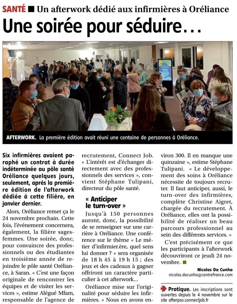 La République du Centre vous présente le prochain afterwork à ne surtout pas rater 🤩 Vous êtes infirmier.ère, sage-femme ou futurs diplomé.es, sans plus tarder, inscrivez-vous ▶️ lnkd.in/ec94fmc9
Places limitées #Infirmier #emplois #sagefemme #santé