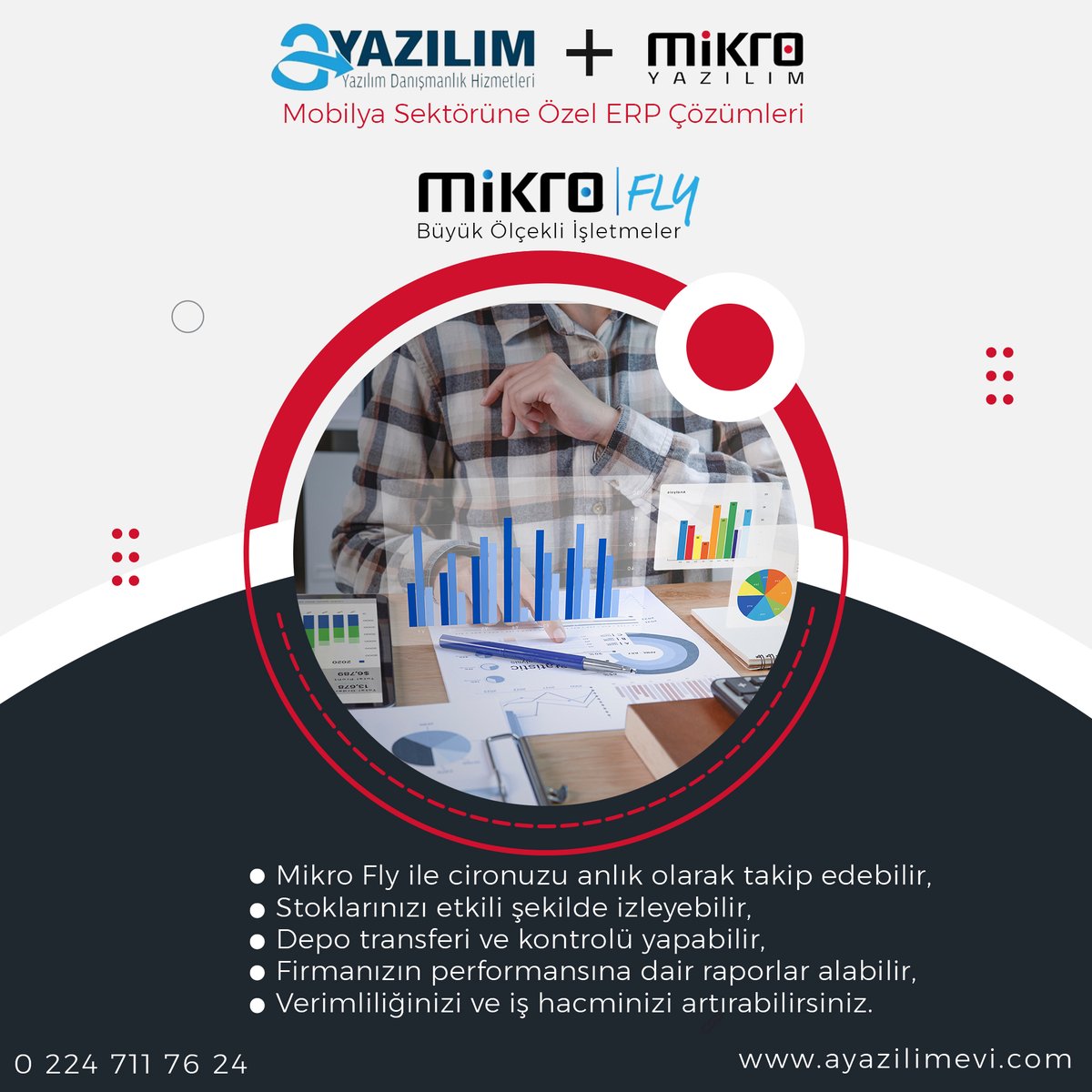 Mikro Fly ile cironuzu anlık olarak takip edebilir, stoklarınızı etkili şekilde izleyebilir, depo transferi ve kontrolü yapabilir, firmanızın performansına dair raporlar alıp verimliliğinizi artırabilirsiniz.
Detaylı bilgi için; ayazilimevi.com
#ayazilim #mikroyazilim