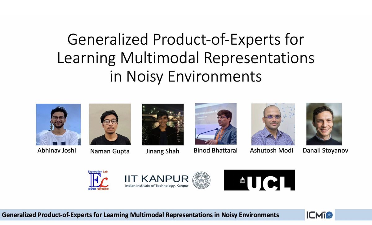 AcmIcmi's tweet photo. Catch up on the discussions on "Generalized Product-of-Experts for Learning Multimodal Representations in Noisy Environments"
Check out this space for more updates.

#icmi2022 #acm #acmicmi #acm2022 #acmicmi2022 #icmibangalore #icmiconference #research #callforpapers #multimodal https://t.co/UkI44Wmb2a