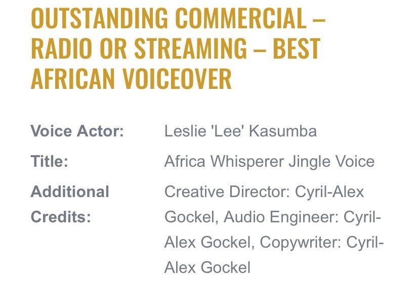 C_RealMC's tweet photo. Fam !  I Just recieved a nomination for #AfricaWhisperer podcast at the '22 @SovasVoice Awards.

Love &amp; Light to @LeeKasumba for trusting my crazy.

This is just the beginning ! 
Writer | Producer | Engineer

#EmCEO https://t.co/BwGmHbZb3b