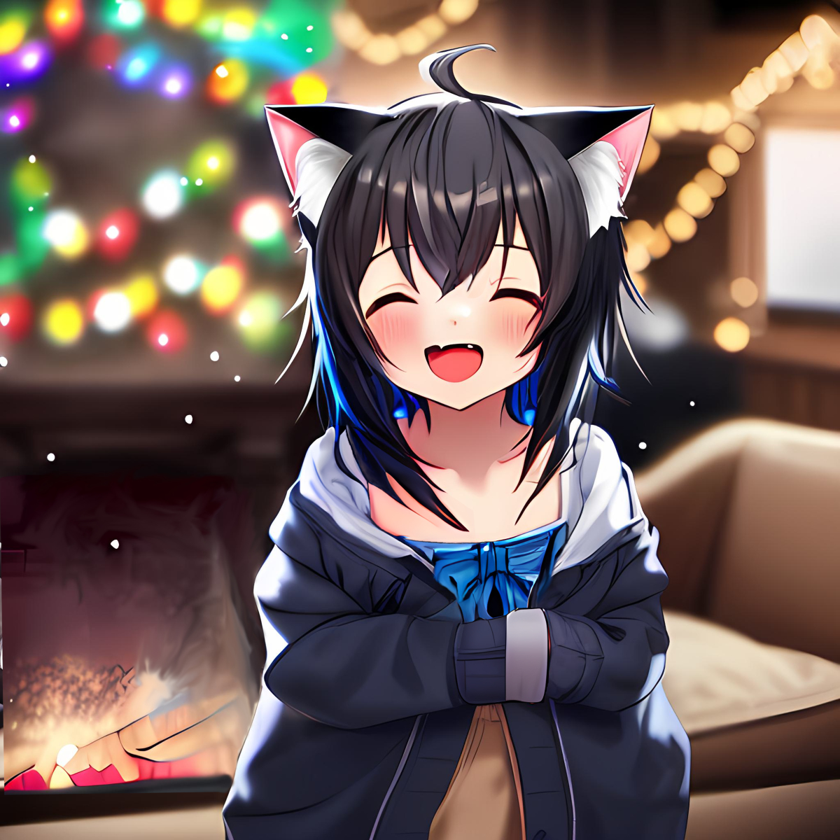 degabe_'s tweet photo. happy catgirl by fireplace #stablediffusion #loli #catgirl #猫耳 #girl #anime #nekomimi #NovelAI #kawaii #ケモミミ https://t.co/BDM98yHKoc https://t.co/mDMTCxYQJt