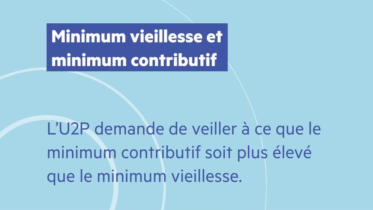 U2P_france's tweet photo. Minimum de pension (minimum vieillesse et minimum contributif) : l'U2P porte la voix des chefs d'entreprise de proximité dans la réforme des retraites
https://t.co/iHgJEA6p9W https://t.co/u3ddpU2S5y