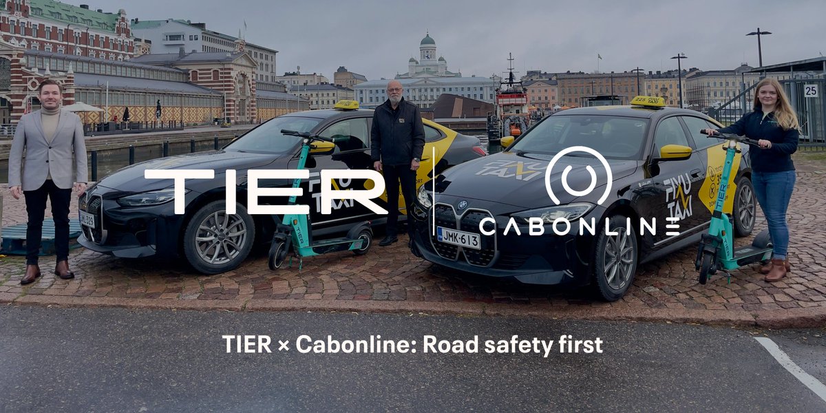 Road and user safety remain a TIER priority. As we aim to Change Mobility for Good, we also aim to educate users on the best ways to keep them safe as they move around the street. That is why, we've launched a partnership with a leading taxi company in Finland, @CabonlineAB.