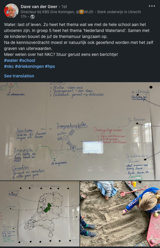 De structuur van kennis doet ertoe!  Leer de meerwaarde van een goede organisatie van kennis. Want als kennis niet goed georganiseerd is, is het dan wel geleerd? 

Deze week was de Drie Koningen aan de slag met het NKC thema  'Nederland Waterland'. Neem een kijkje!  
#NKC