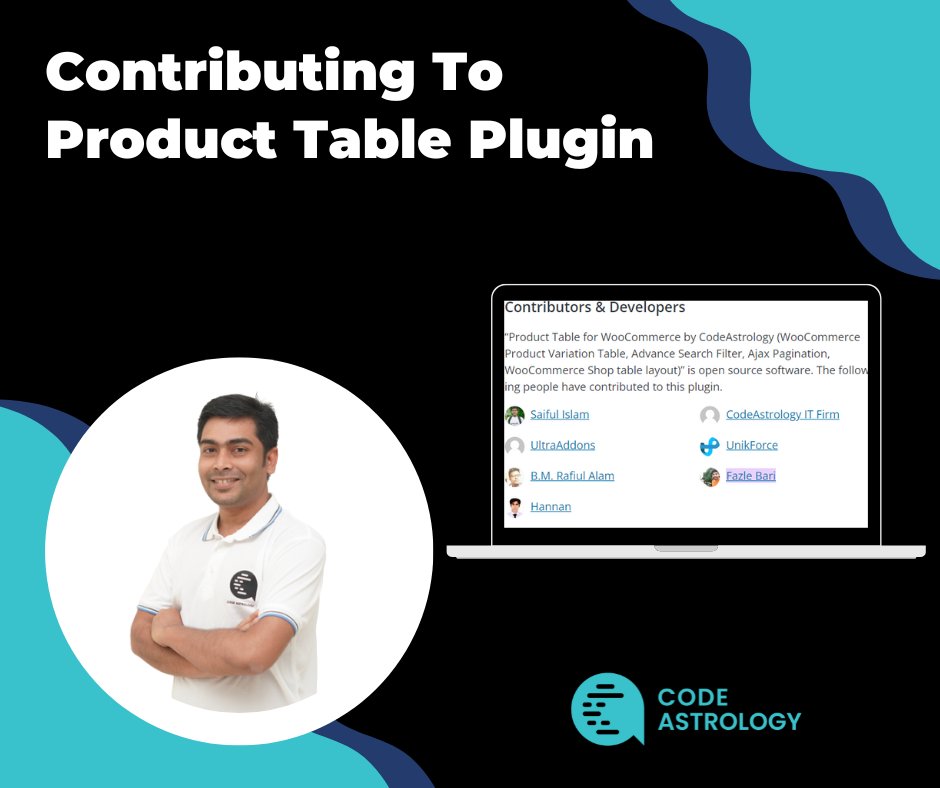 CodeAstrology's tweet image. Thank you, Fazle Bari, for contributing to our Product Table Plugin! This plugin is a valuable resource for WordPress users and I’d like to take this opportunity to thank you for your contribution.

#CodeAstrology #contributor #development #wooproducttable #technology #wordpress