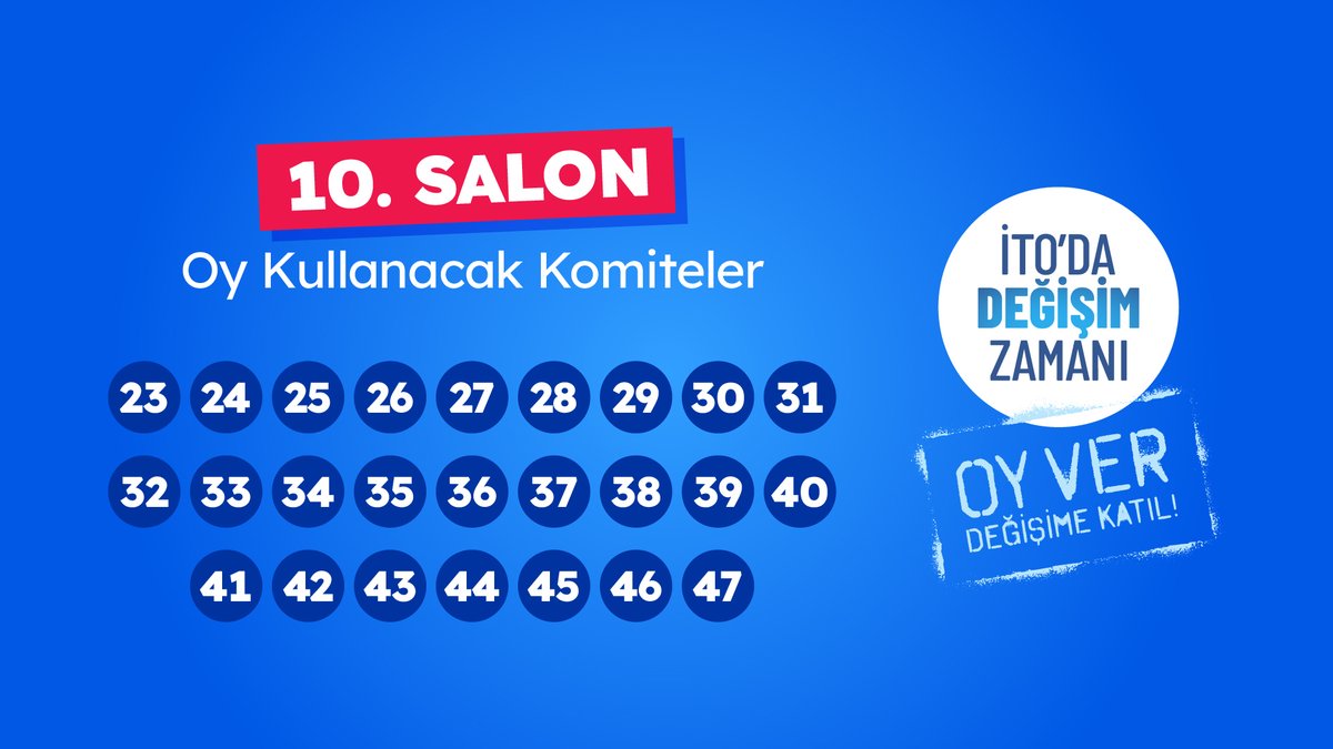 Yarın, İstanbul Fuar Merkezi 10 numaralı salonda oy verecek meslek komiteleri hangileri? Cevabı burada👇

#ito #istanbulticaretodası #itodadeğişim